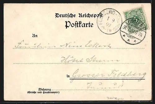 Lithographie Coblenz, Provinzial Denkmal Kaiser Wilhelm I.