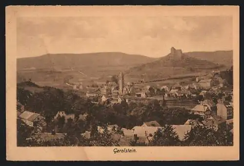 AK Gerolstein, Teilansicht mit Burg