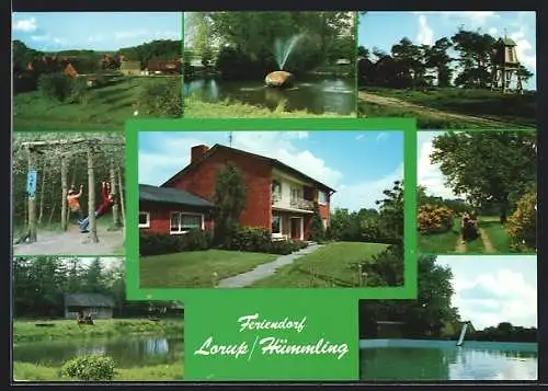 AK Lorup /Hümmling, Ferienbauernhof Familie Wilhelm Meyer, Teich, Ortspartie