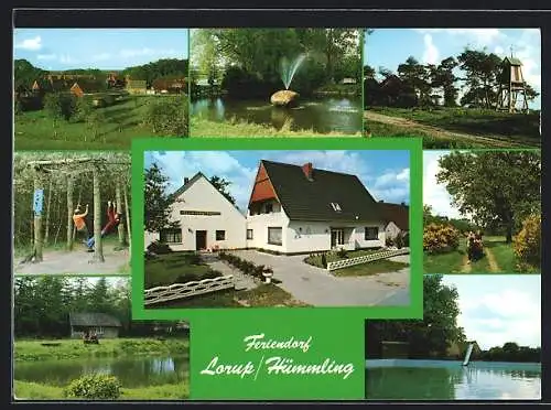 AK Lorup /Hümmling, Ferienhaus Gravel, Teich, Ortspartie