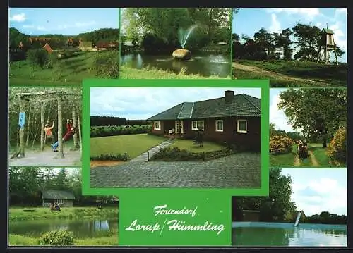 AK Lorup /Hümmling, Ferienbauernhof Familie Schmits, Tichelpläcke 12, Teich, Ortspartie