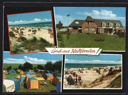 AK Schönberg-Holm-Kalifornien, Campingplatz Weideblick, Cafe, Zeltplatz, Strandpartie