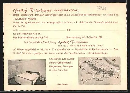 AK Halle /Westf., Gasthof Tarenhausen, Innenansichten