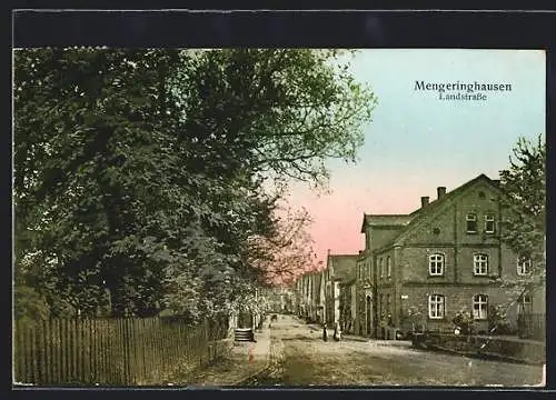 AK Mengeringhausen, Landstrasse mit zwei Frauen