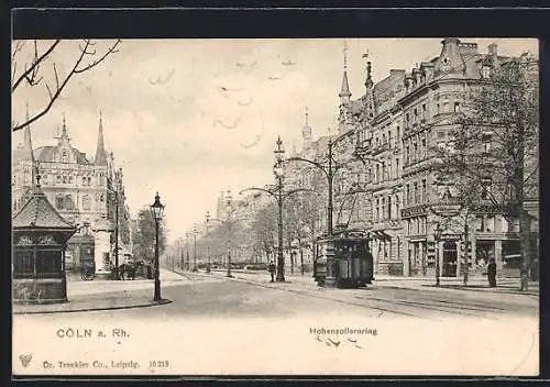 AK Köln-Neustadt, Strasse Hohenzollernring mit Strassenbahn
