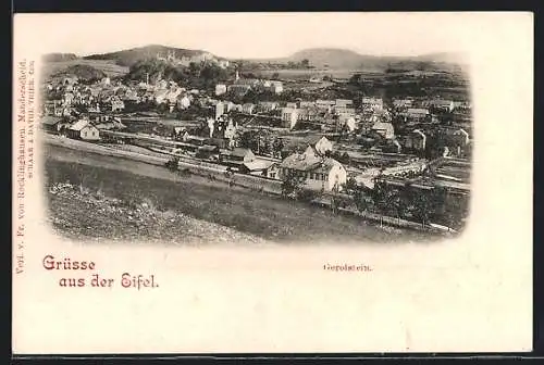 AK Gerolstein /Eifel, Teilansicht mit Bahnhof