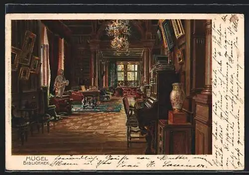 AK Hügel, Innenansicht Bibliothek