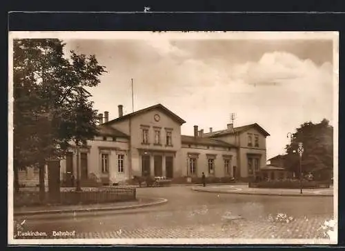 AK Euskirchen, Bahnhof mit Strassenpartie