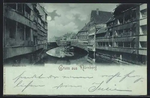 Mondschein-AK Nürnberg, Fleischbrücke
