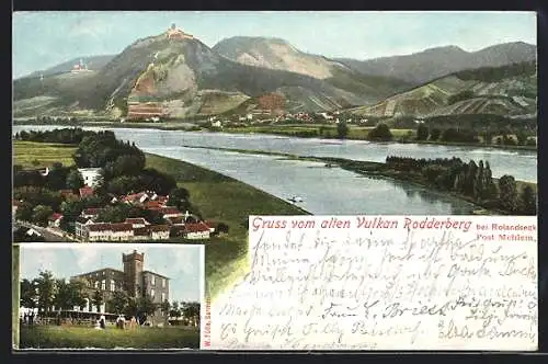 AK Bonn, Panorama mit dem alten Vulkan Rodderberg