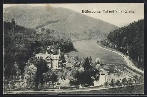 AK Bergzabern, Böllenborner Tal mit Villa Karcher