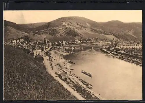 AK Berncastel-Cues, Teilansicht mit Ruine Landshut