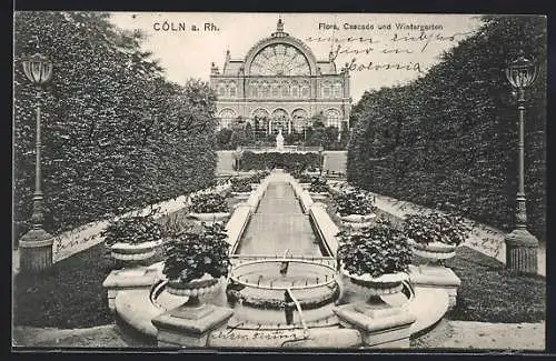 AK Köln-Riehl, Flora, Cascade und Wintergarten