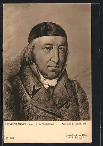 AK Goethes Freunde VII, Heinrich Meyer, Portrait des Malers genannt Kunstmeyer