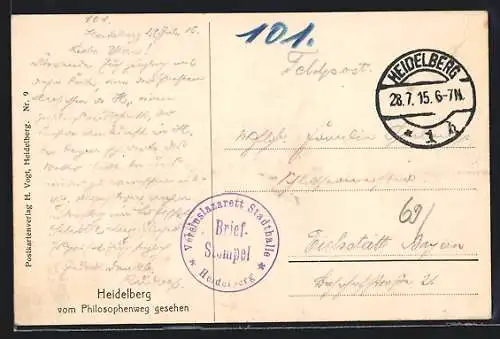 AK Lazarettstempel Heidelberg, Vereinslazarett Stadthalle