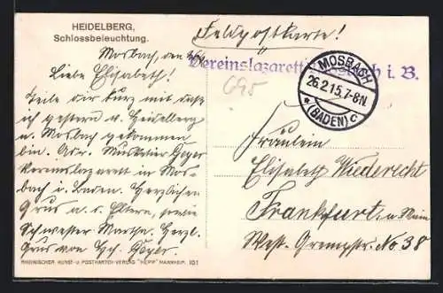 AK Lazarettstempel Mosbach i. B., Vereinslazarett