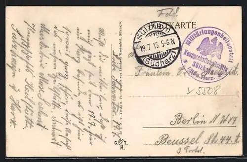 AK Lazarettstempel Sülzhayn, Militärheilanstalt, Knappschaftsheilstätte