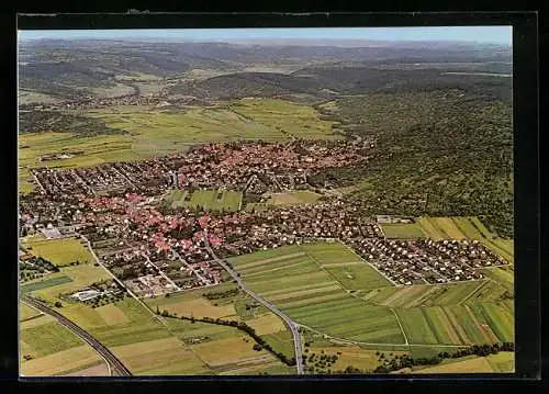 AK Urbach / Remstal, Gesamtansicht vom Flugzeug aus gesehen