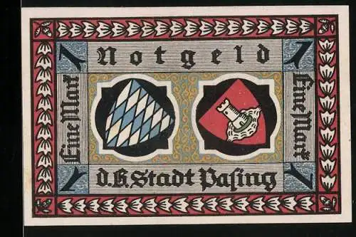 Notgeld Pasing 1918, 1 Mark, Wappen