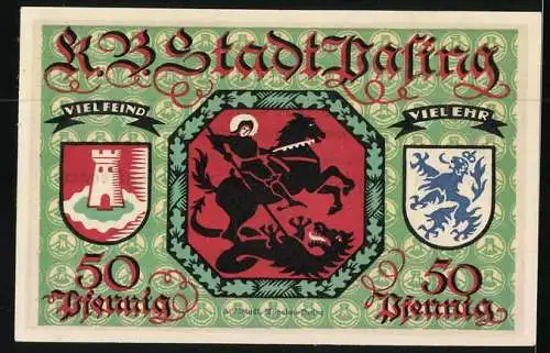 Notgeld Pasing 1918, 50 Pfennig, Wappen