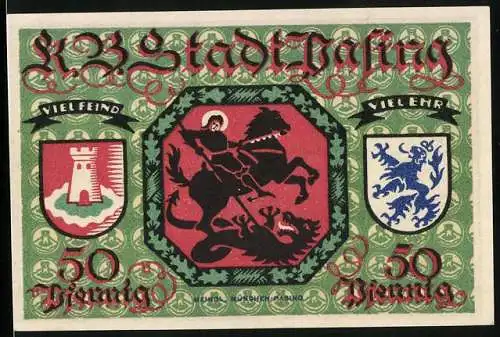 Notgeld Pasing 1918, 50 Pfennig, Wappen