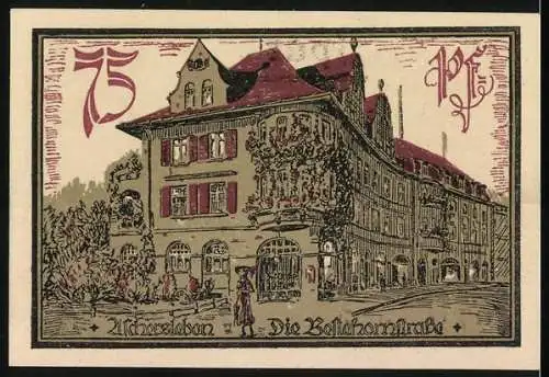 Notgeld Aschersleben 1921, 75 Pfennig, Die Bestehornstrasse