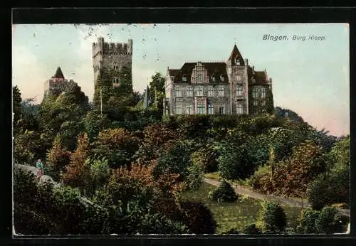 AK Bingen / Rhein, Blick auf Burg Klopp