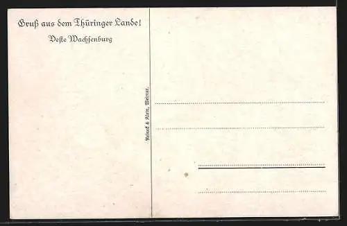 Künstler-AK Holzhausen / Thüringen, Veste Wachsenburg mit Bauer