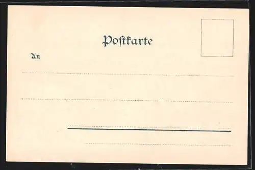 Lithographie Niederwald, National-Denkmal und Rhein & Mosel