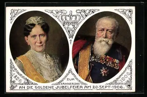 AK Grossherzog Friedrich und Grossherzogin Luise von Baden, 1856-1906