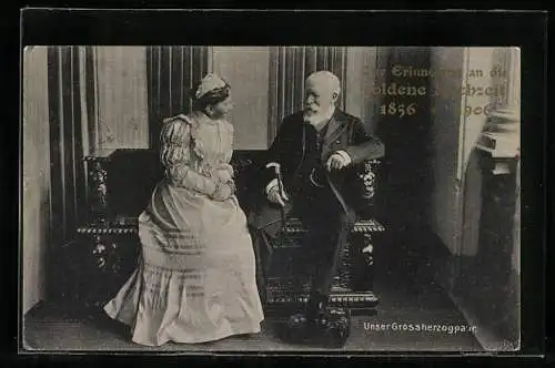 AK Das Grossherzogpaar von Baden, zur goldenen Hochzeit, 1856-1906