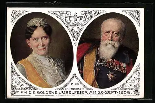 AK Grossherzog Friedrich und Grossherzogin Luise von Baden, 1856-1906