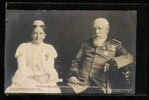 AK Grossherzogin Luise und Grossherzog Friedrich von Baden