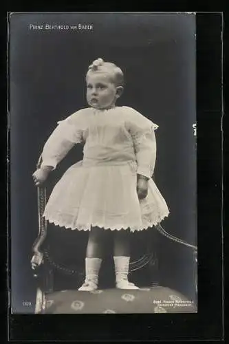AK Prinz Berthold von Baden im weissen Kleidchen