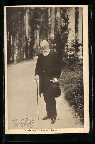 AK Grossherzog Friedrich von Baden im Wald