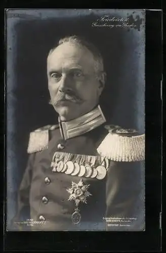 AK Friedrich II, Grossherzog von Baden, in Uniform mit Epauletten