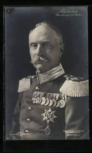 AK Friedrich II, Grossherzog von Baden, in Uniform mit Epauletten