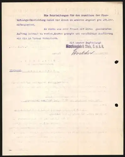 Rechnung Cannstatt 1927, Maschinenfabrik Stein GmbH, Die Fabrikanlage aus der Vogelschau