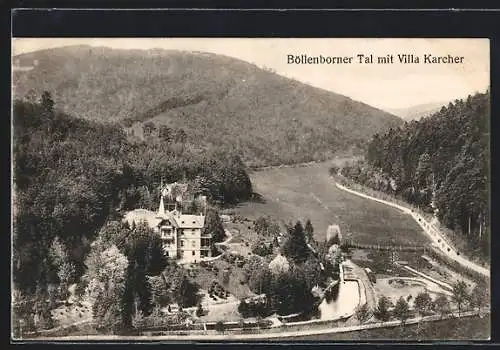 AK Bergzabern, Böllenborner Tal, Panorama mit Villa Karcher