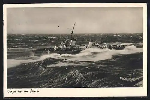AK Torpedoboot im Sturm, Kriegsmarine