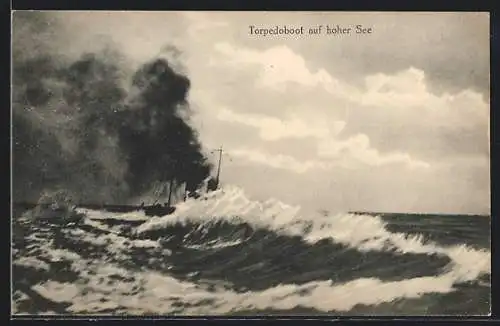 AK Torpedoboot auf hoher See