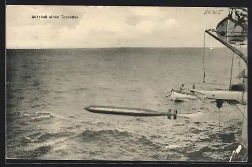 AK Abschuss eines Torpedos