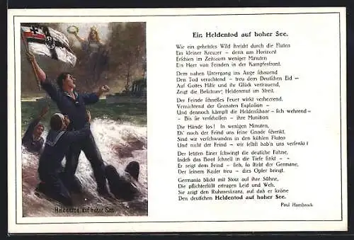 Künstler-AK Heldentod auf hoher See