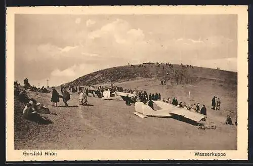 AK Gersfeld /Rhön, Segelflugzeuge auf der Wasserkuppe