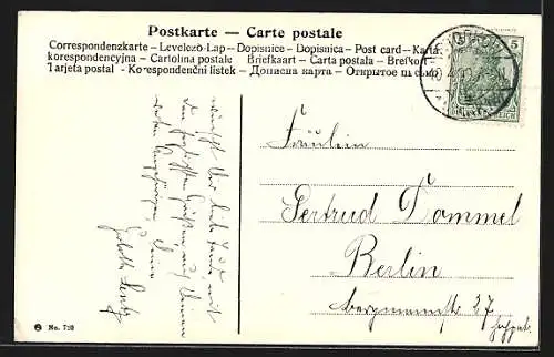 AK Kinder in einem Auto mit Osterküken