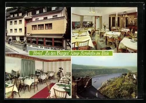 AK Kamp-Bornhofen /Rh., Hotel zu den Burgen H. Hermannspahn, Rheinpartie