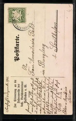 AK Aufkirchen / Starnberg, Fahnenweihe des kath. Burschenvereins Unsere Liebe Frau