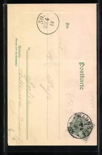 AK Berlin-Wannsee, Segelboot mit Blick zum Ufer