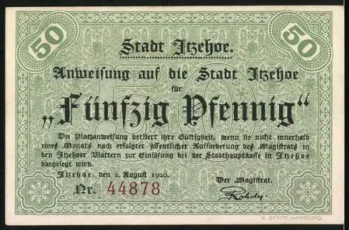 Notgeld Itzehoe 1920, 50 Pfennig, Jäger am Gasthaus