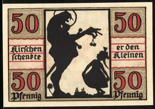 Notgeld Naumburg a. Saale 1920, 50 Pfennig, Riese mit Kirschen